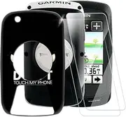 ESACMOT Don't Touch Pattern Case Compatible with Garmin Edge 800 + [2 Pack] Screen Protector Tempered Glass, Shockproof Case Cover for Garmin Edge 810 (2.6 inch)