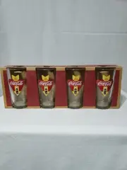 Coca Cola Brand 20 Oz Glass Set 4 Glasses New in Box