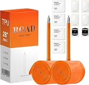 2 x 46 g Bicycle Road Bike Inner Tube, Extra Light TPU Inner Tube, Road Bike, 65 mm, French Valve 45/65/85 mm, Compatible with 700 X18/23/25/28/30/32c