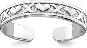 [JewelryWeb] 14k Gold White Adjustable toe ring With Small X and-toe ring for Women