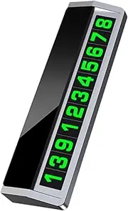 SHERCHPRY Temporary Parking Aluminum Dual Number Board Silver Windshield Parking Phone