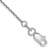 14K White Gold 10 Inch .95mm Diamond-Cut Cable With Lobster Clasp Anklet