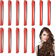 No Heat Hair Curlers - 12X Curlers For Long Hair With Rubber Bands - Heatless Styler, Portable Tool For Home And Travel Use
