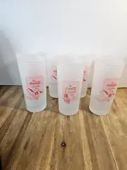 Set Of 7 Coca Cola Collector's Club Frosted Glasses 16th Annual Convention 1990