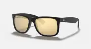 Ray Ban Justin Color Mix Sunglasses - 55 mm / Rubber Black w/Gold Mirror