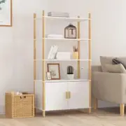 Highboard White 80x40x153 cm Engineered Wood