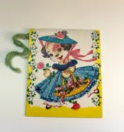 VTG Tally Card Anthropomorphic Dog Unused AmeriCard Ephemera Junk Journal Kitsch