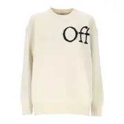 [Off-white] Off-white Logo-intarsia Wool Sweater S WHITE