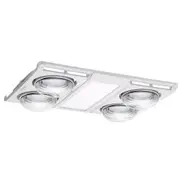 Martec Profile Panel 4 Bathroom 3-in-1 Heater Exhaust Fan Tri-Colour LED Light - White