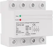 POWTAXBJGD Three Phase Over Under Voltage Protector 3 Phase Automatic Recovery Protective Device Surge Protection Relay Reset 63A 60A 380V