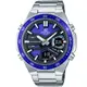 【CASIO】EDIFICE 十年電力運動風造型不鏽鋼雙顯錶-藍(EFV-C110D-2A)正版宏崑公司貨