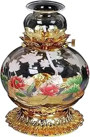 Oil Lamps Large Capacity Kerosene Lamp Glass Oil Lamps Ghee Lamp Buddha Liquid Long Lamp Classic Household Hurricane Lamp Retro Churches