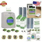 All-in-One Time Clock Kit: 400 Punch Cards, Ribbons, and Storage Racks Included