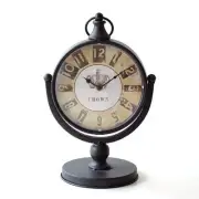 Clock Table Clock Antique Stylish Retro Analog Tabletop Vintage Step Second Cro