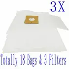 18 Vacuum Cleaner Bags & 3 Filter For Hoover Allergy 7000PH H4532 Performer Plus