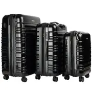 Olympus 3PC Noctis Luggage Set Hard Shell ABS+PC - Stygian Black