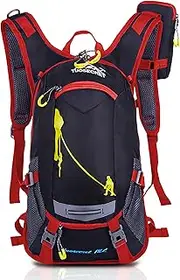 Cycling Backpack with Rain Cover Water Hydration Backpack with Helmet Net for Running Cycling Hiking Biking Camping Green
