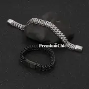 Men Women Stainless Steel Mesh Bracelet Wristband w Magnetic Clasp