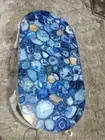 Blue Agate Geode Dining Center Table Top, Outdoor & Office Furniture Table Top