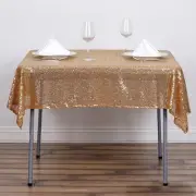 54x54" Gold SEQUIN SQUARE TABLECLOTH Sparkly Wedding Party Catering Linens