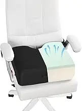 HOMBYS Extra Thick 6 in Office Seat Cushion, Memory Foam Adult Booster Seat for Car,Car Seat Cushion to Raise Seat Height,Seat Cushion Relieving Back Pain for Long Sitting (Black, 18" x 16"x 6")