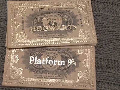 Assorted Harry Potter Series (Unofficial) Hogwarts Express Platform 9 3/4 Ticket