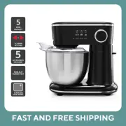 Kogan 5L Stand Mixer (Black), Countertop Mixers, Dough Hook, Whisk and Beater