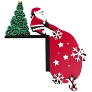 Christmas Door Topper Holiday Home Decor Door Frame Metal Santa Claus Adornment
