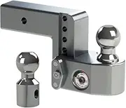 Weigh Safe WS4-2.5 Adjustable Ball Mount with 4" Drop and 2.5" Shank, Aluminum