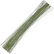 TEAONE Floral Flower Stem Wire, 100 PCS Green Floral Wire for Artificial Flowers, Wreath, Bouquet (0.6 x 30cm)
