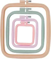 4/5Pcs Square Embroidery Hoops Plastic Cross Stitch Hoops with Different Sizes and Colors Reusable Embroidery Hoops Frames Sewing Tool for Sewing Needlework Embroidery Projects PoUYWH(4-Piece Set)