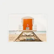 Galrie Premium Lifeguard Stand at Imperial Beach - Perfect for Safety and Style, White Frame, 70 x 100cm (28 x 40inch)