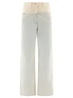 [Givenchy] Givenchy-Oversized Denim And Tweed Mixed With 4g Detail Jeans Light Blue-Donna 27 Light Blue