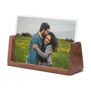 4x6 Inch Picture Frames, Solid Rustic Wooden Photo Frames with Walnut Wood Base and High Definition Acrylic Glass Covers ( Horizontal)