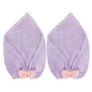 2pcs Hair Drying Towels Triangular Hair Towel Wrap for Women for Hair Purple