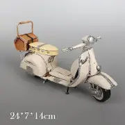 Vespa Scooter Model Vintage Simulation Motor Car Die-cast Static Model Gift for Kids Fans White