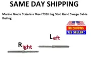 27 Sets - Stainless Steel T316 Lag Stud Hand Swage Cable Railing for 1/8" Cable