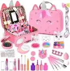 Kids Washable Makeup Girls Toys - Real Makeup Kit Kid Make up Set for Toddlers C