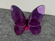 NEW Baccarat France Crystal Papillon Lucky Lilac Purple Butterfly Figurine