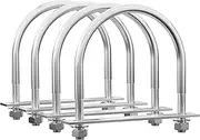 4 Sets 304 Stainless Steel Round Bend U-Bolts 3.5"(89mm) Inner Width 4.84"(123mm) Length M10 with Nuts, Frame Plate, Washers, Accessories for Boat Trailer Axle Sailboat Trailer