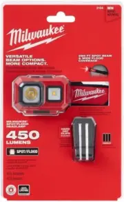 Milwaukee 2104 Spot/Flood 450-Lumens Battery Powered Adjustable Headlamp NEW