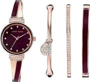 [Anne Klein] Women's Premium Crystal Accented Bangle Watch Set