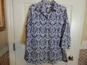 Chico's Women's No-Iron Stretch Button Front Tunic Blouse Top (1) US-8