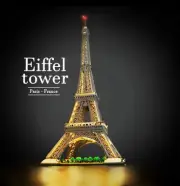 Eiffel Tower Building Blocks Complete Set With Working Lights And Garden Deco
