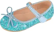 [Egmy] Children's Girls Wedding Shoes Flower Child Sequins Fine Glitter Bow Girl Princess Shoes Rhinestone Party Birthday Prom Flat