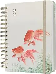 Kokonote A5 Academic Diary 2025-2026 Page A Day - Wabi Sabi | Academic Planner 2025-2026 With Stickers, Student Essentials For University, Back To School Supplies