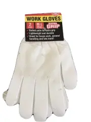 Handy Hardware X2 Pair Extra Grip Work Gloves Size M-L