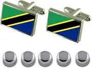[Select Gifts] Shirt Dress Studs Tanzania Flag Cufflinks
