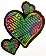 Scribble Hearts Sticker Decal Neon Rainbow Art Design Multi-Color Love ROYGBIV