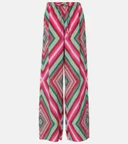 [Valentino] Valentino Printed silk palazzo pants AU 12 multicoloured
